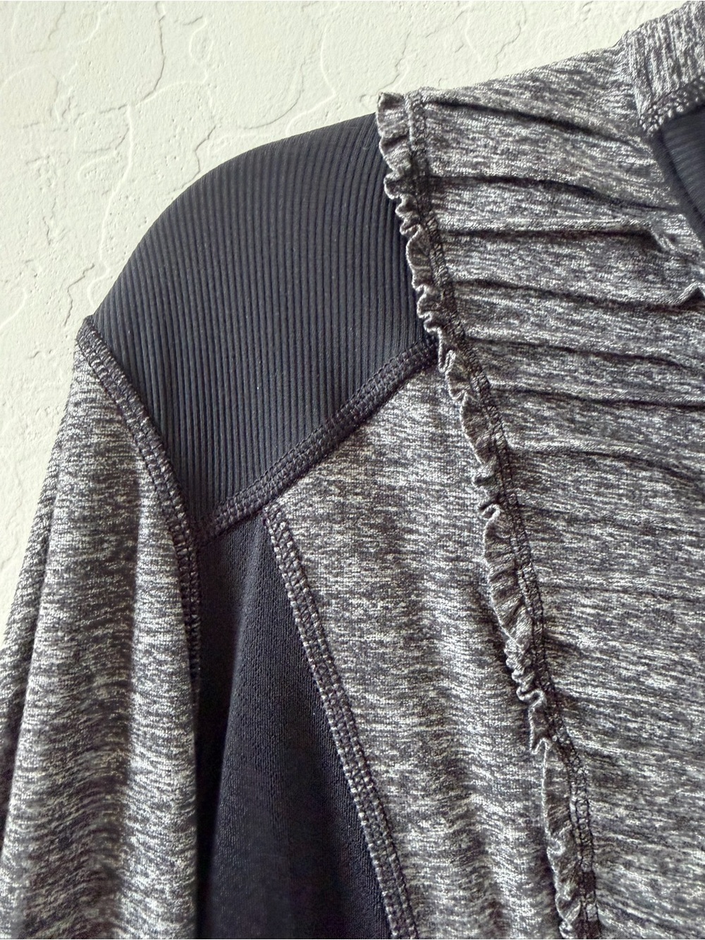 Grey Heather Quarter-Zip Pullover with Textured Front - Picture 4 of 8